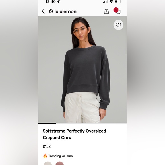 LULULEMON - Softstreme Perfectly Oversized Cropped Crew - Picture 4 of 4